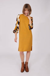 Pisces Mustard Midi Dress
